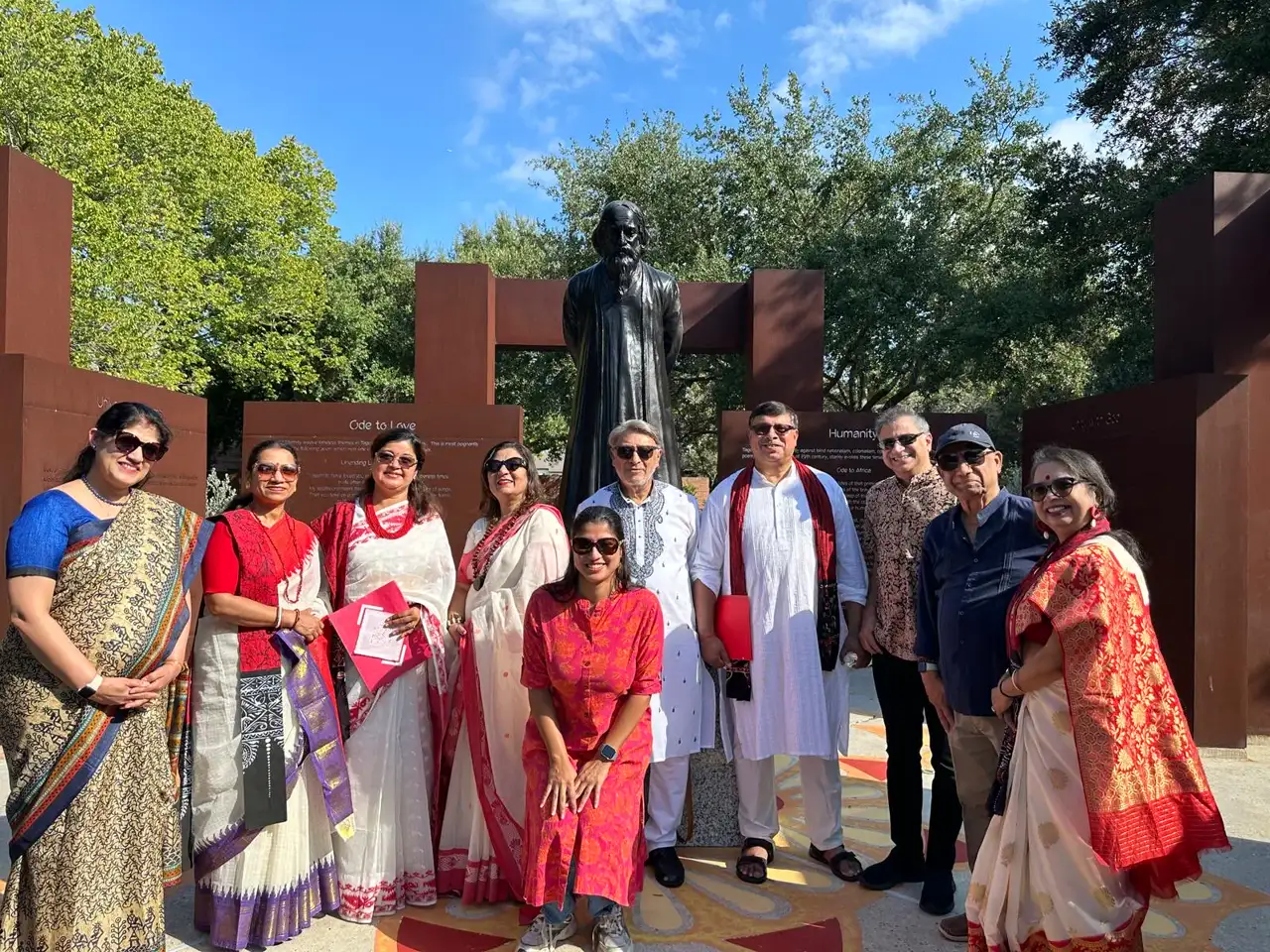 Community members posing at tagore grove â An Inspiring Conversation with Dr. Rabindra Chakraborty